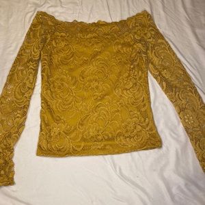 Mustard off the shoulder top
